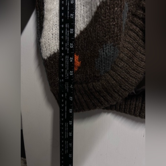 Vtg Chunky oversized cardigan multi colored abstract artsy - Picture 6 of 8